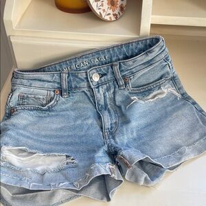 American Eagle Outfitters Women's Distressed Blue Jean Shorts